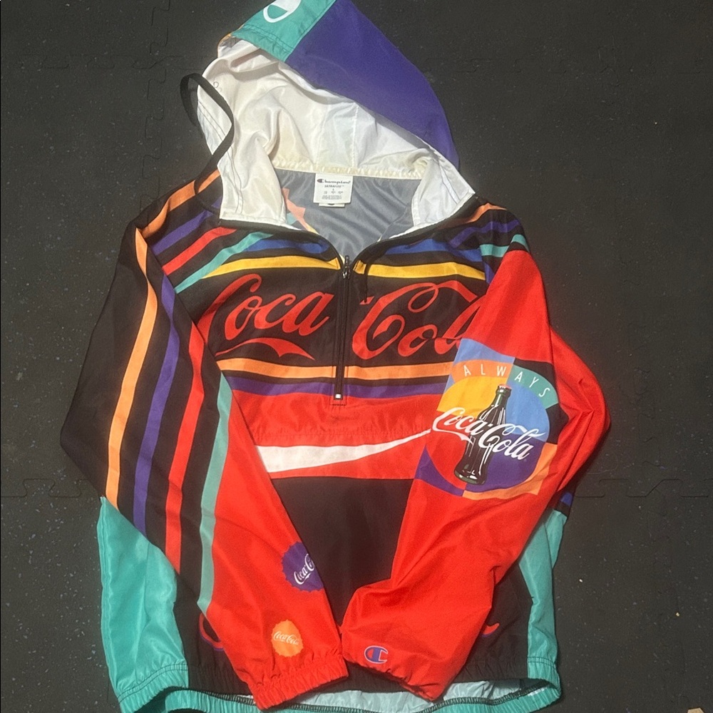 Champion Multicolor Windbreaker with Coca-Cola Design